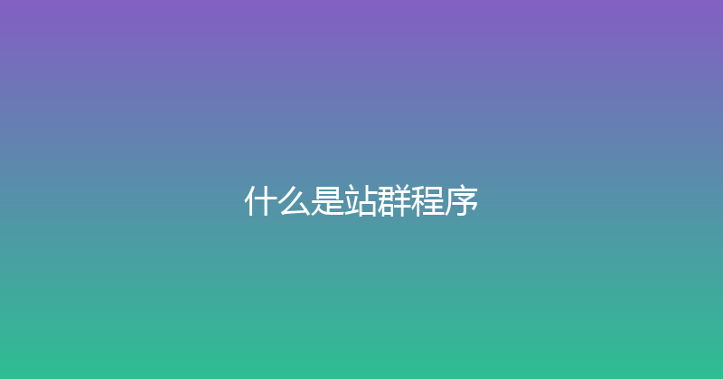 什么是站群程序 封面图