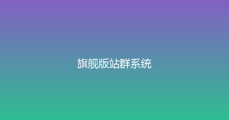 旗舰版站群系统 封面图