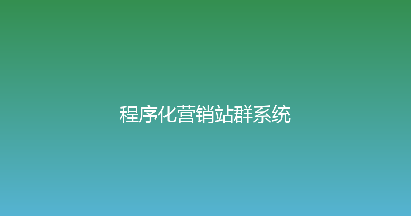 程序化营销站群系统 封面图