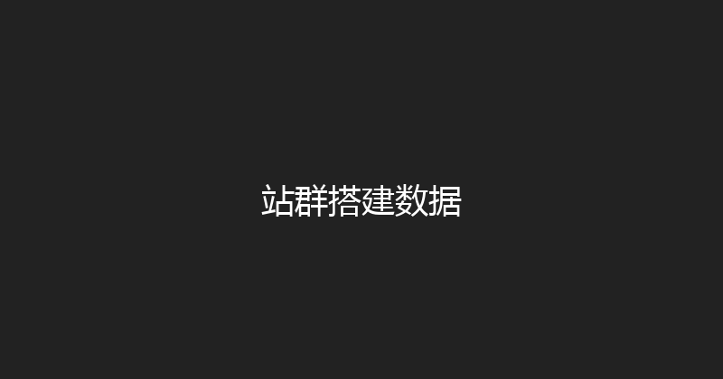 站群搭建数据 封面图