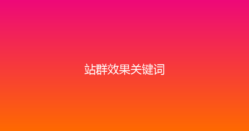 站群效果关键词 封面图