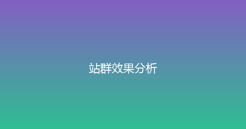 站群效果分析 封面图