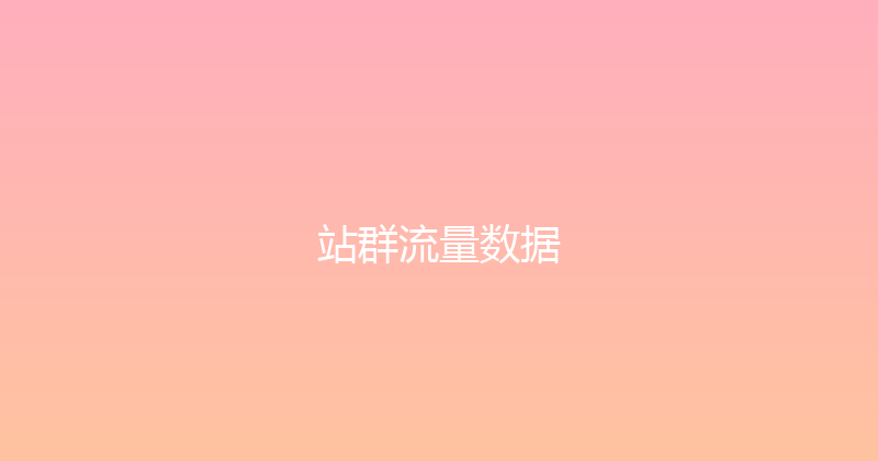 站群流量数据 封面图
